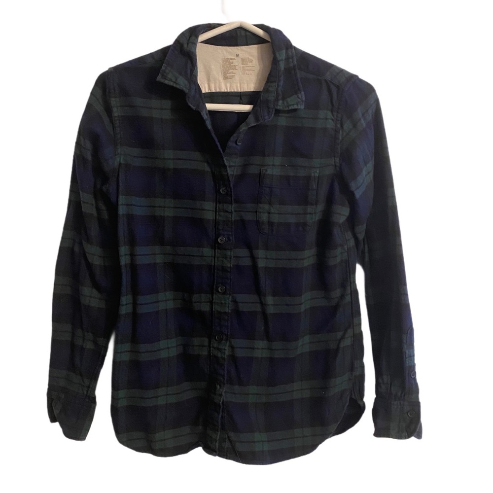 Muji Plaid Button Shirt Flannel Shirt Size M